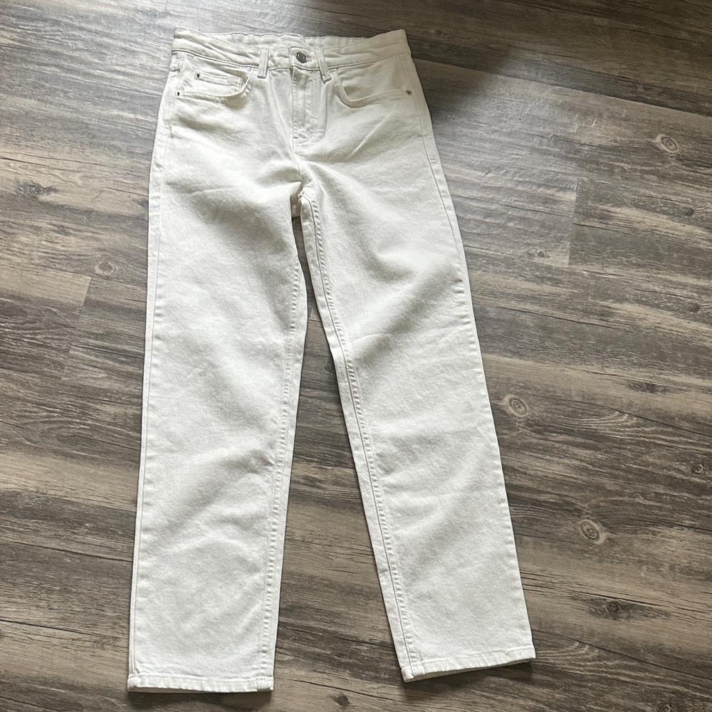 Massimo Dutti White Denim Pants size 02 brand new tag‎